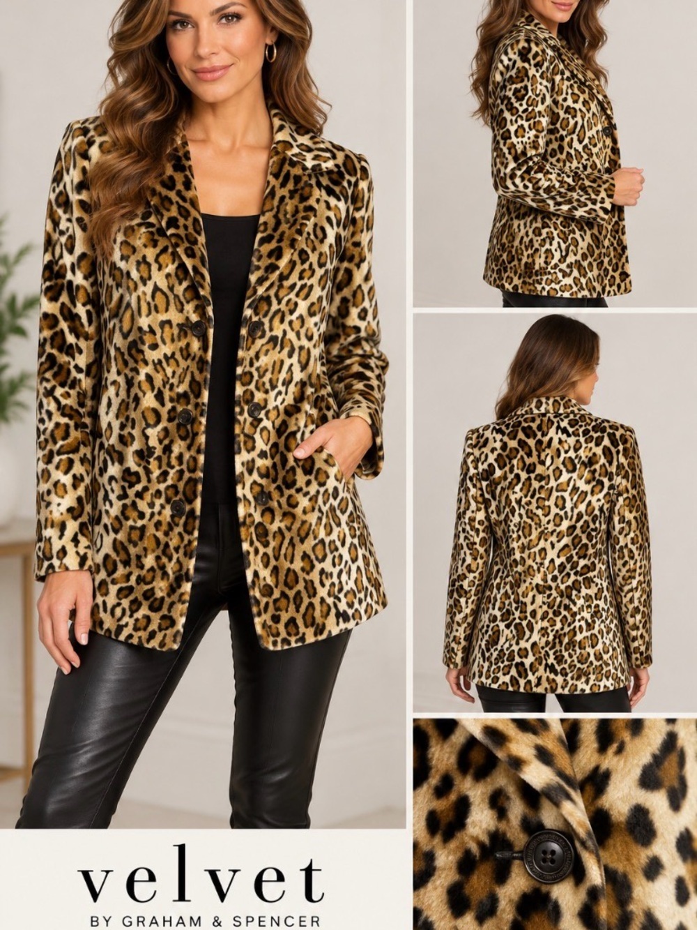 Velvet by Graham and Spencer soft plush  Jacket in Leopard